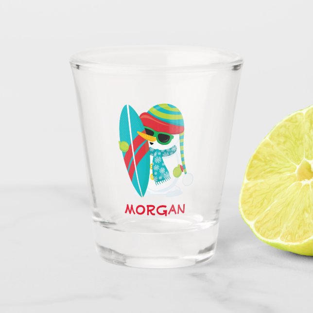 Vaso De Chupito Surfing Snowman (Anverso)
