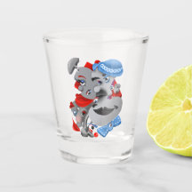 Surreal Puzzle Faces Shot Glass