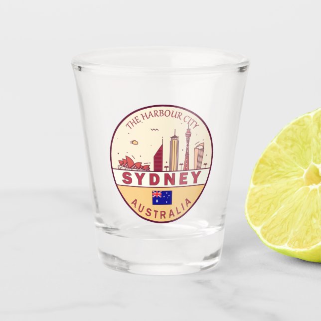 Vaso De Chupito Sydney Australia City Skyline Emblem (Anverso)