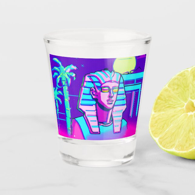 Vaso De Chupito Synthwave Pharaoh (Anverso)