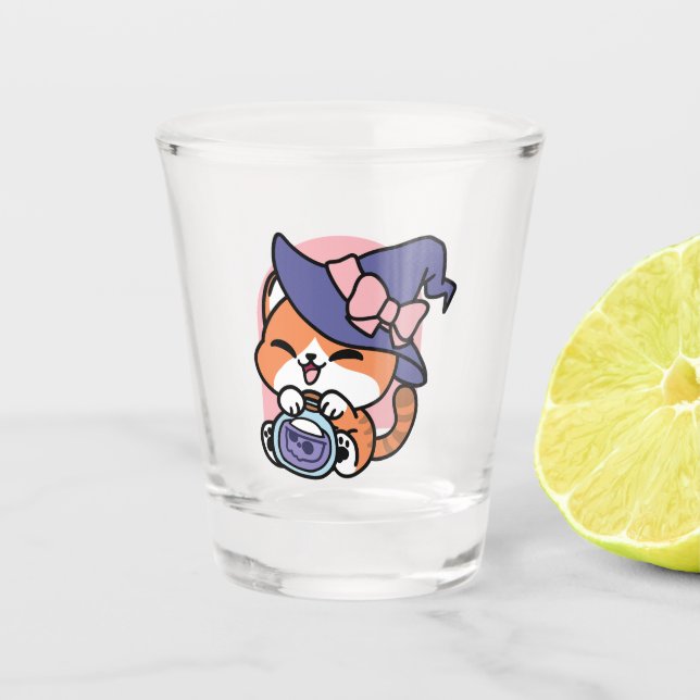 Vaso De Chupito Tabby Witch Brew – Cute Halloween Cat Design (Anverso)