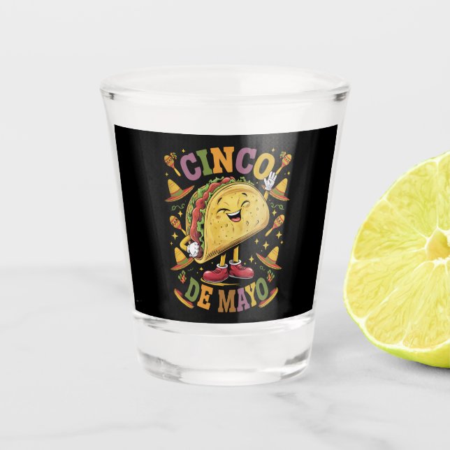 Vaso De Chupito Taco Bailarín Divertido Fiesta Cinco De Mayo (Anverso)