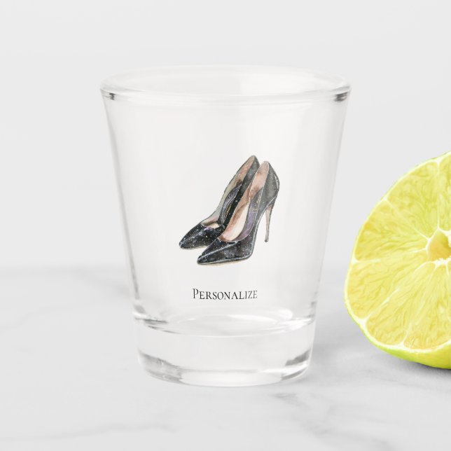 Vaso De Chupito Tacones altos de glamour negro (Anverso)