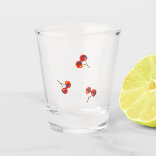 Vaso De Chupito Tacto de pintura de cerezo rojo