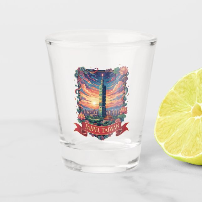 Vaso De Chupito Taipei 101 Taiwán (Anverso)