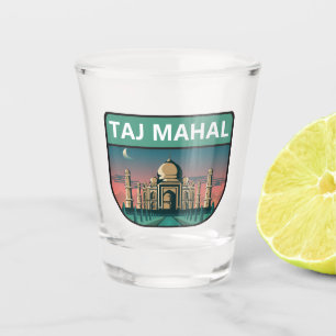 Vaso De Chupito Taj Mahal India: Vintage de arte de viajes