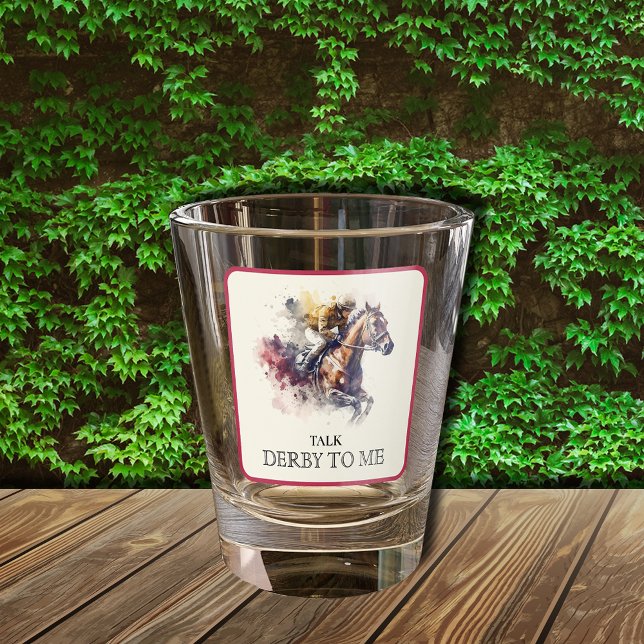 Vaso De Chupito Talk Derby to Me Racehorse Red (Talk Derby to Me Racehorse Red Border Shot Glass)