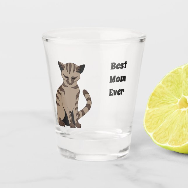 Vaso De Chupito Tan Adorable Tabby Kitten Sitting Napping (Anverso)