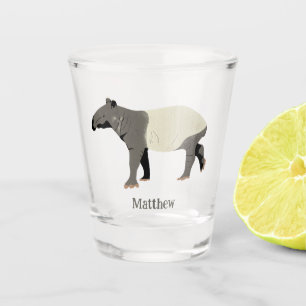 Vaso De Chupito Tapir Malayo o Asiático Personalizado Ilustrado