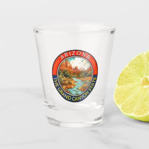 Vaso De Chupito Tarjeta de arte de viajes de Arizona