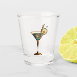 Vaso De Chupito Tarjeta de circuito futurista atómico Martini