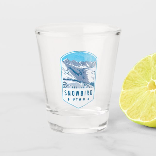 Vaso De Chupito Tarjeta de esquí Utah para Snowbird (Anverso)
