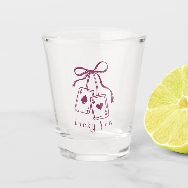 Vaso De Chupito Tarjetas de suerte tú arco trendy (Anverso)