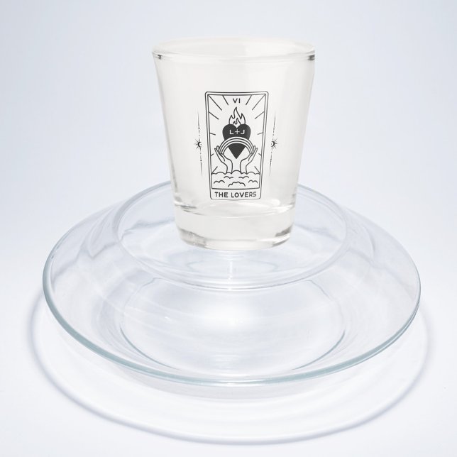 Vaso De Chupito Tarot Cards | Ducha de novia | BODA | B+W moderno (Subido por el creador)