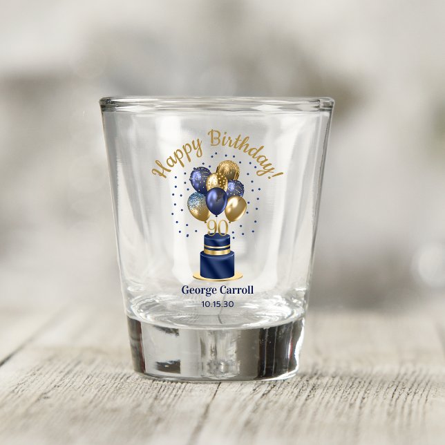 Vaso De Chupito Tarta de globos azules de cumpleaños número 90 (Subido por el creador)