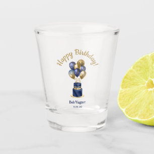 Vaso De Chupito Tarta de globos azules de la marina por 75 cumplea