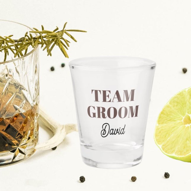 Vaso De Chupito Taupe Boda Team Groom Personalizado (In Situ)