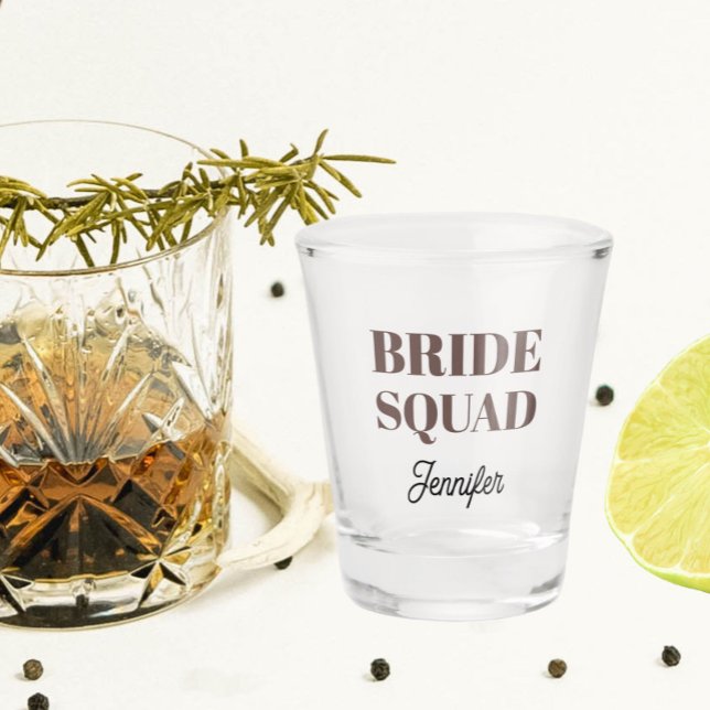 Vaso De Chupito Taupe Wedding Bride Squad Personalized (In Situ)