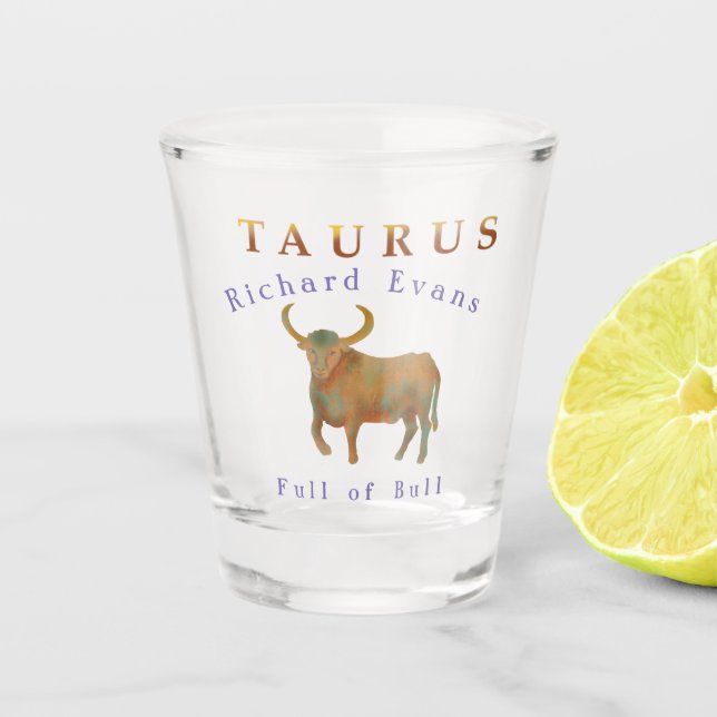 Vaso De Chupito Taurus The Bull Funny Zodiac (Anverso)