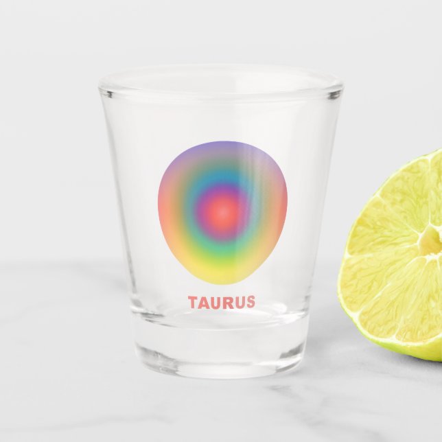 Vaso De Chupito Taurus Zodiac Rótulo Gradiente estilo (Anverso)