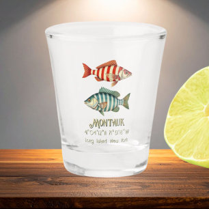 Vaso De Chupito Taza de pesca náutica Montauk Long Island Nueva Yo
