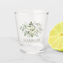 Vaso De Chupito Taza personalizada de flores blancas para damas de