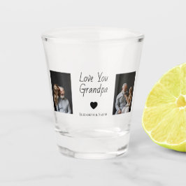Vaso De Chupito Te amo abuelo con corazón y fotos -