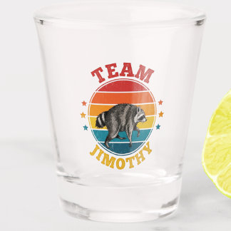 Vaso De Chupito Team Jimothy el Mapache Leyenda Oro Rojo Azul