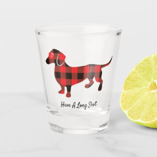 Vaso De Chupito Tela escocesa divertida de la franela del