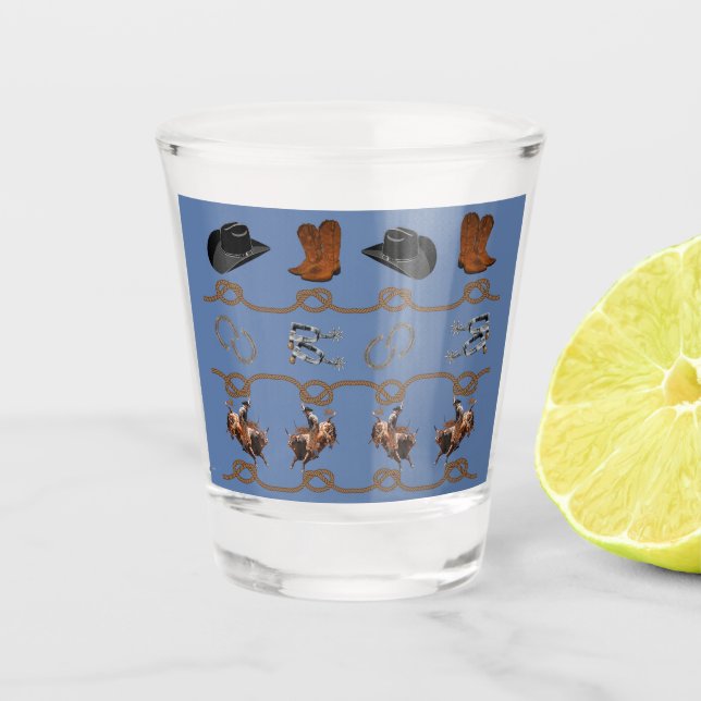 Vaso De Chupito Tema de vaquero occidental (Anverso)