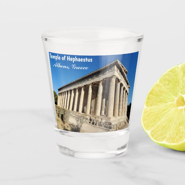 Vaso De Chupito Temple of Hephaestus Athens Greece Souvenir (Anverso)