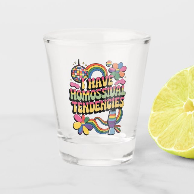 Vaso De Chupito Tengo Tendencias Homosexuales Mes del Orgullo LGBT (Anverso)