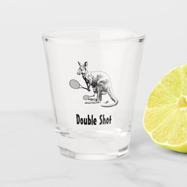 Vaso De Chupito Tenis canguro de doble tiro (Anverso)
