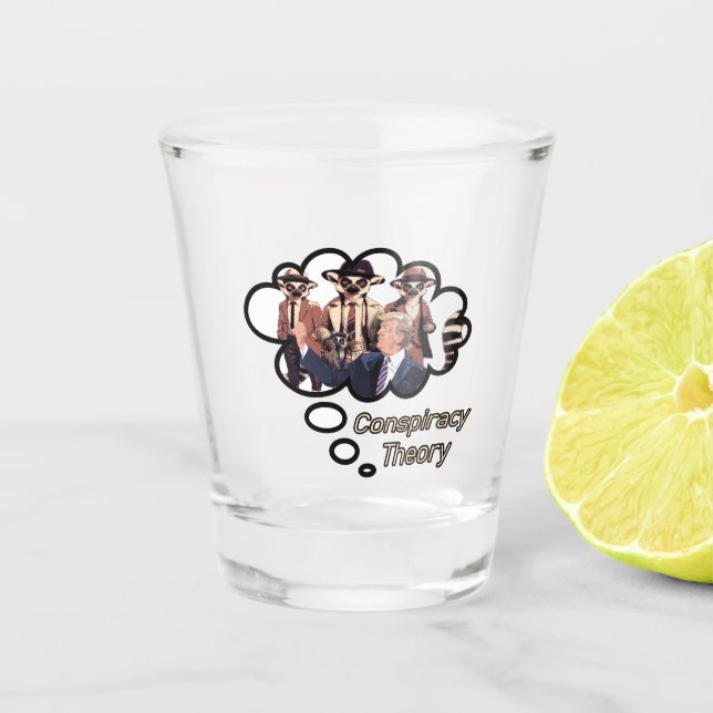 Vaso De Chupito Teoría de la conspiración de Lemur (Anverso)