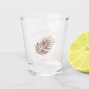 Vaso De Chupito Terra Cotta ID956 Boda de hojas de palmera exubera