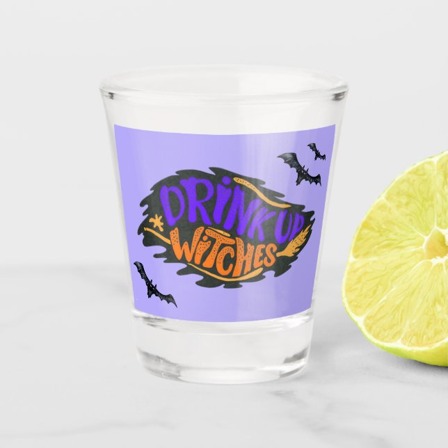 Vaso De Chupito Testigos Naranja Murple Bats Bebe Vidrio de dispar (Anverso)