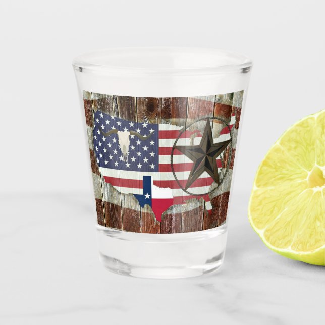 Vaso De Chupito Texas Lone Star Texas Long Horn (Anverso)