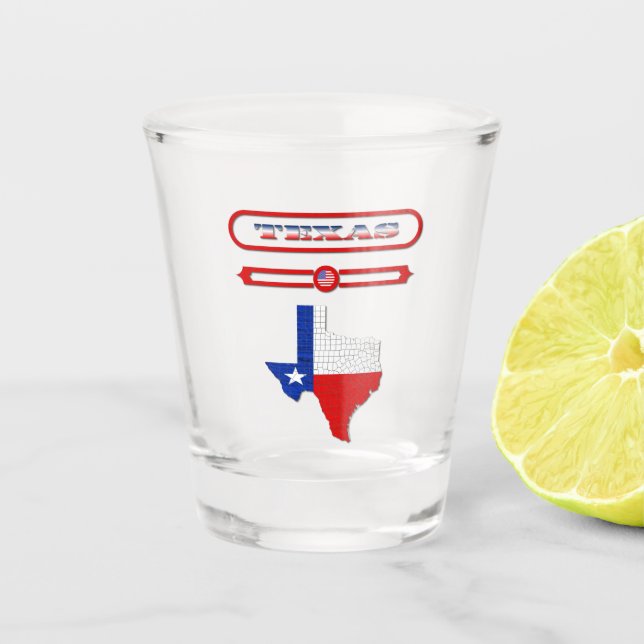 VASO DE CHUPITO TEXAS, TEXAS OF MAP, UNITED STATES. SAMER BRASIL (Anverso)