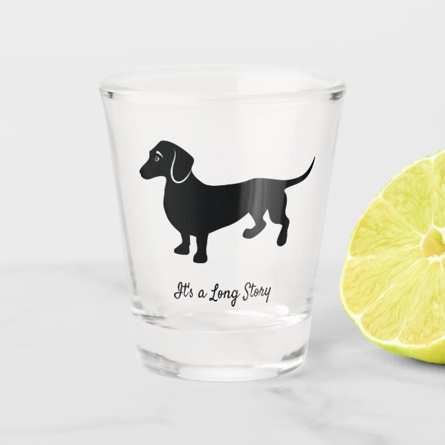 Vaso De Chupito Texto divertido del personalizado del Dachshund (Anverso)