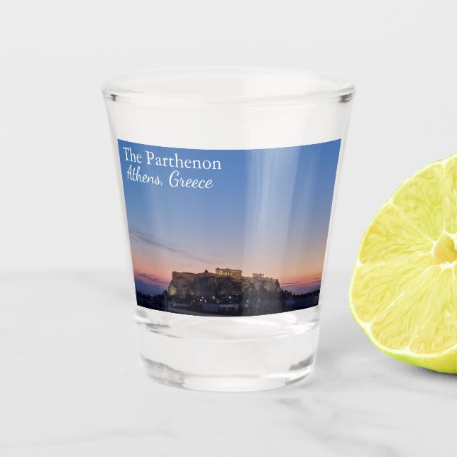 Vaso De Chupito The Parthenon Athens Greece Sunset Souvenir (Anverso)