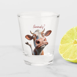 Vaso De Chupito The Silly Cow - "¿En serio?" Diseño de comillas di