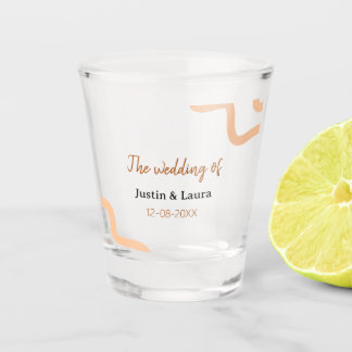 Vaso De Chupito The wedding of add bride groom name date peach