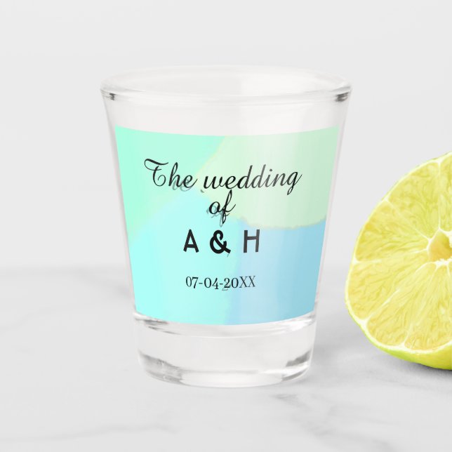 Vaso De Chupito The wedding of add couple name initial letter date (Anverso)