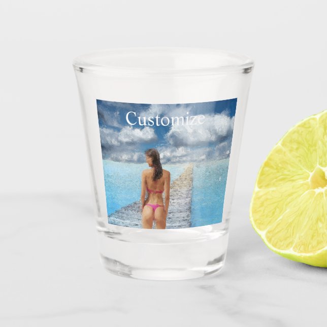 Vaso De Chupito Thunder_Cove, Chica de bikini (Anverso)