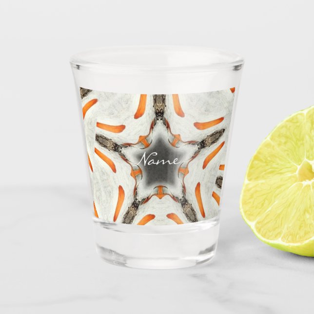 Vaso De Chupito Thunder_Cove de diseño abstracto de estrella gris (Anverso)