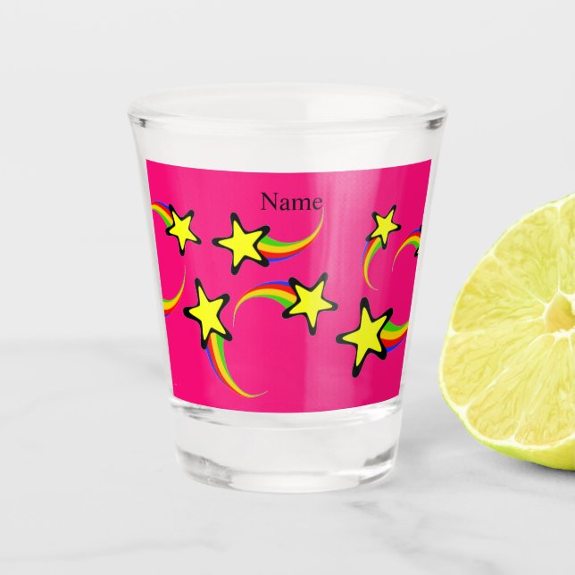 Vaso De Chupito Thunder_Cove: Estrellas de tiro con arco iris (Anverso)