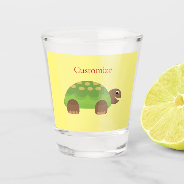 Vaso De Chupito Thunder_Cove feliz tortuga sonriente (Anverso)
