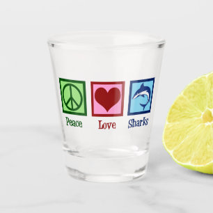 Vaso De Chupito Tiburones del amor de la paz