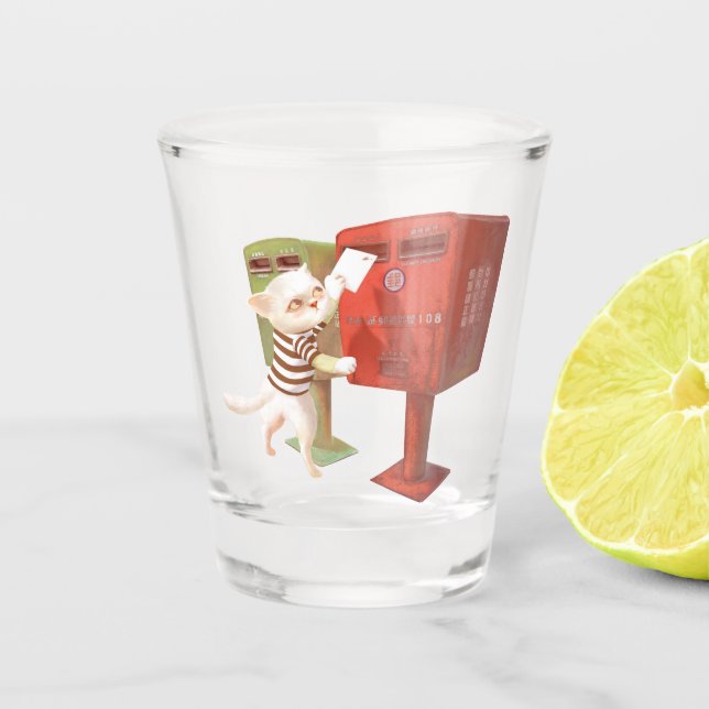 Vaso De Chupito Tiempo de publicación - Gato con buzón taiwanés (Anverso)