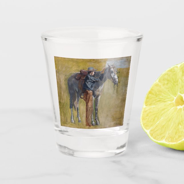 Vaso De Chupito Tierras baldías americanas: vaquero del viejo oest (Anverso)
